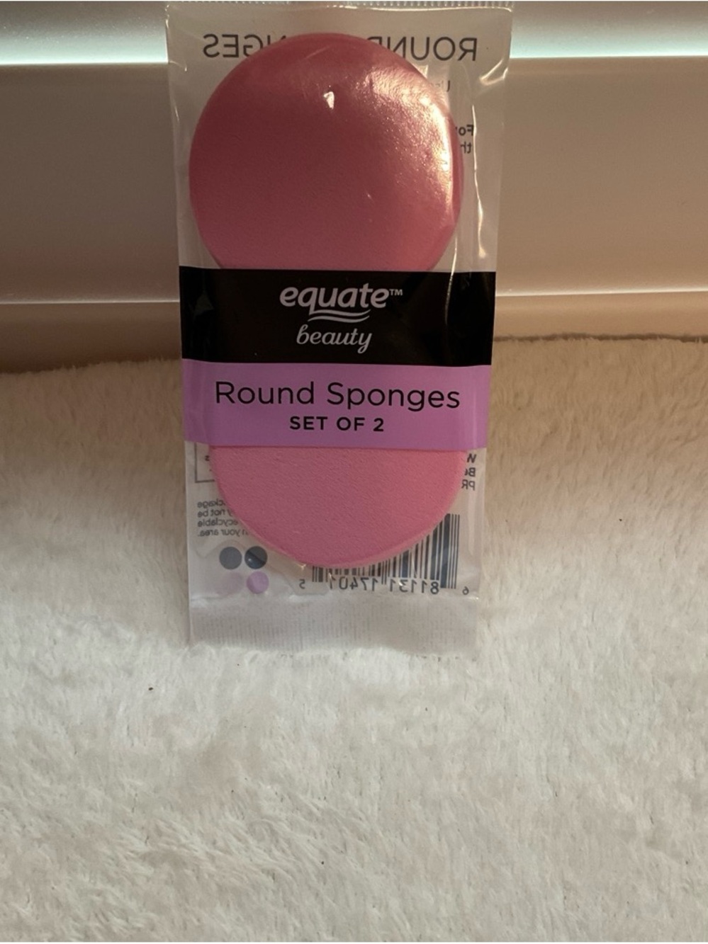Equate Beauty Pink Round Makeup Sponges - Set of 2